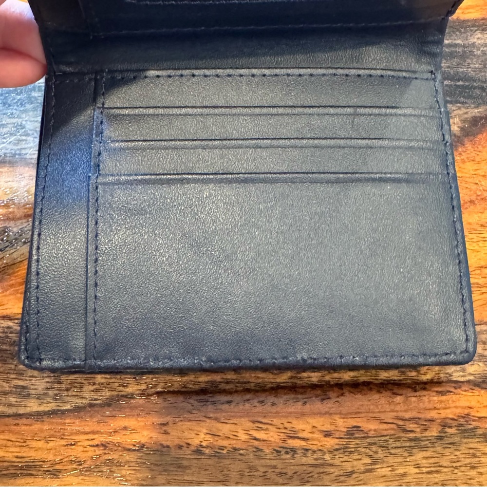 Genuine Croc Leather Wallet Dark Cobalt Color - Picture 6 of 12